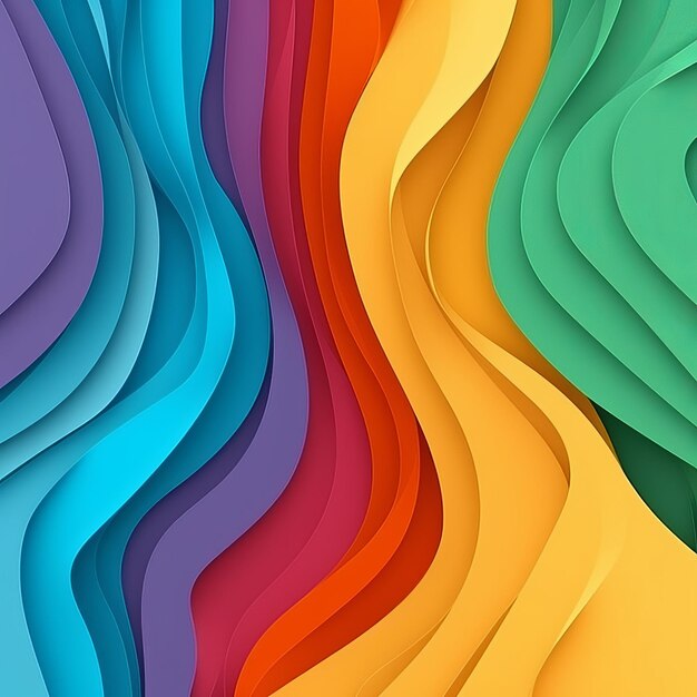 Rainbow background paper style generative ai