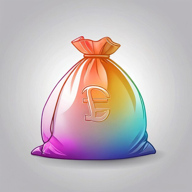 Photo a rainbow bag with a dollar sign on it