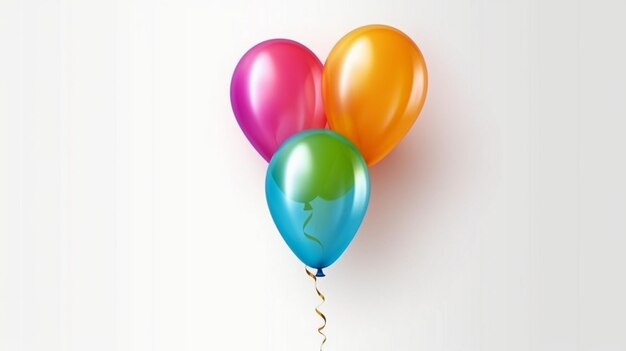 Photo rainbow ballon on white background