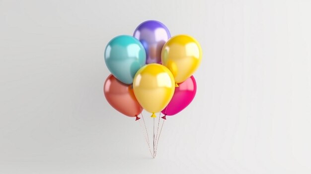 Premium AI Image | Rainbow ballon on white background