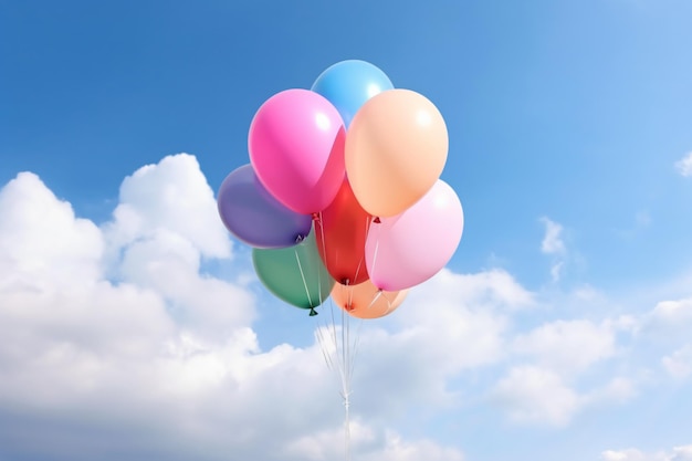 Rainbow balloon on sky background concept of lgbti copy space