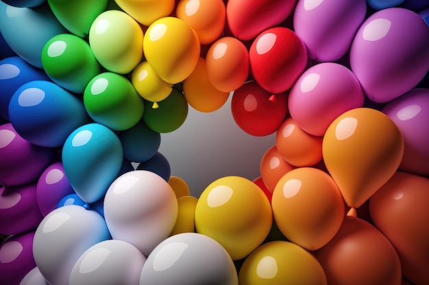 Foto in questa immagine è mostrato un arcobaleno di palloncini.