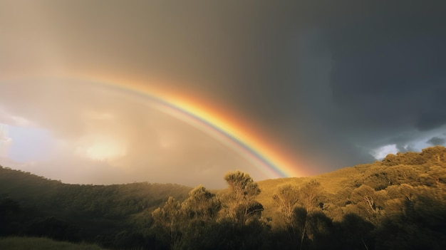 Rainbow in a Beautiful Sky