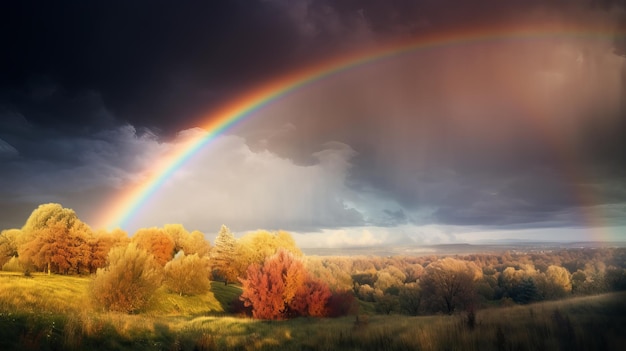 Rainbow in a Beautiful Sky