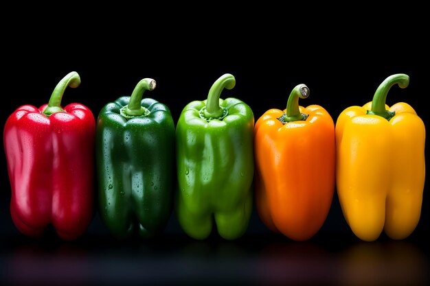 Photo rainbow of bell peppers
