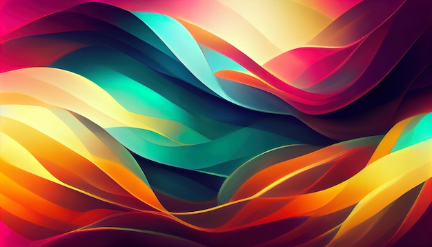 Rainbow Blend Background Layers Abstract Gradient background design colorful shapes 3d Illustration