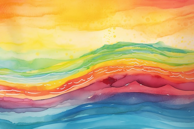 Rainbow brush stroke textured background
