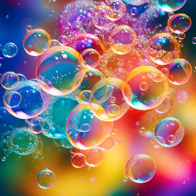 rainbow bubbles background abstract colorful backdrop