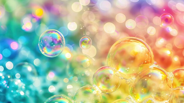 The rainbow bubbles from the bubble blower