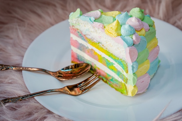 rainbow cake bakery on morning