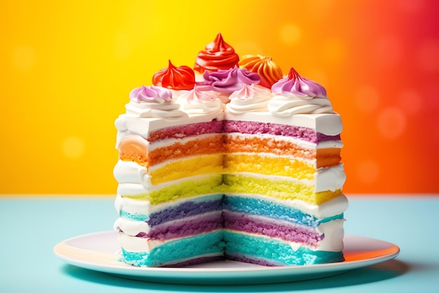 Rainbow Cake tasty dessert background