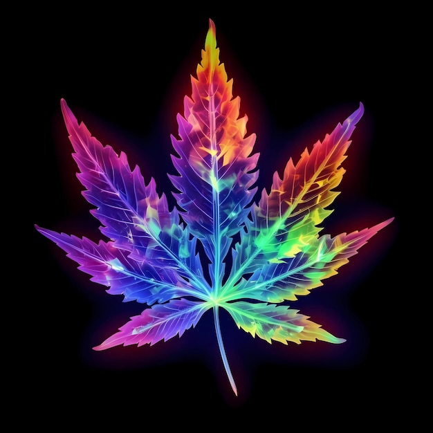 rainbow cannabis brilliant poster Created using generative AI