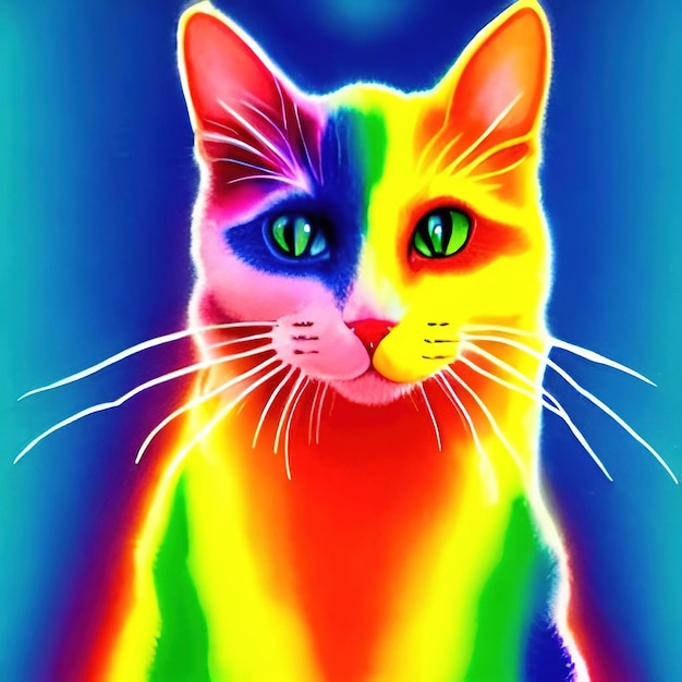 Photo rainbow cat