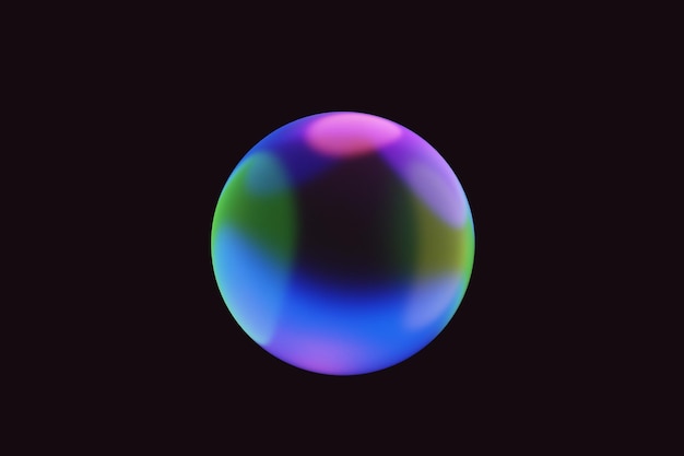 rainbow circle bubble background in 3d render design