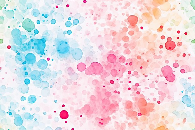 Rainbow circle watercolor seamless pattern for background Generative AI