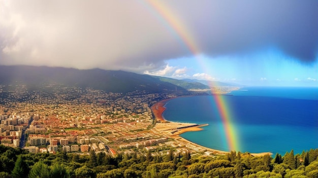 Photo rainbow in the city of annaba in algeria