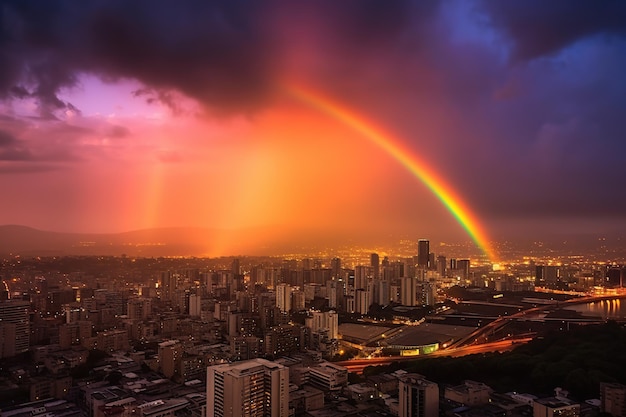 Rainbow in the city Generative AI