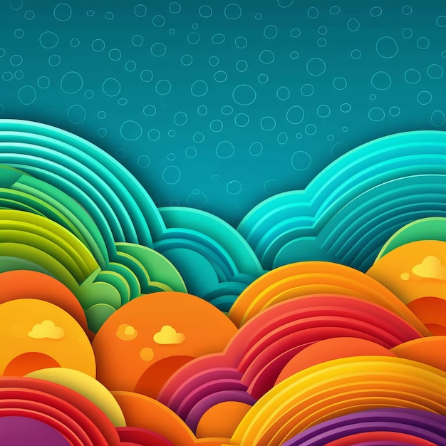 rainbow clouds background Generative AI