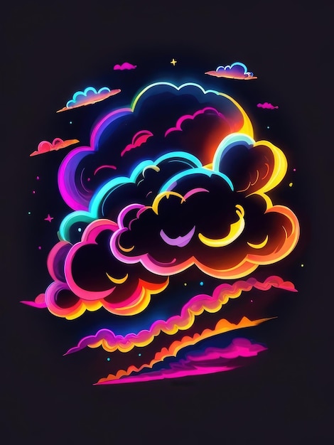 The rainbow clouds background