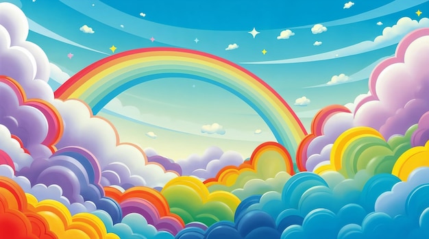 rainbow and clouds in a dreamy sky