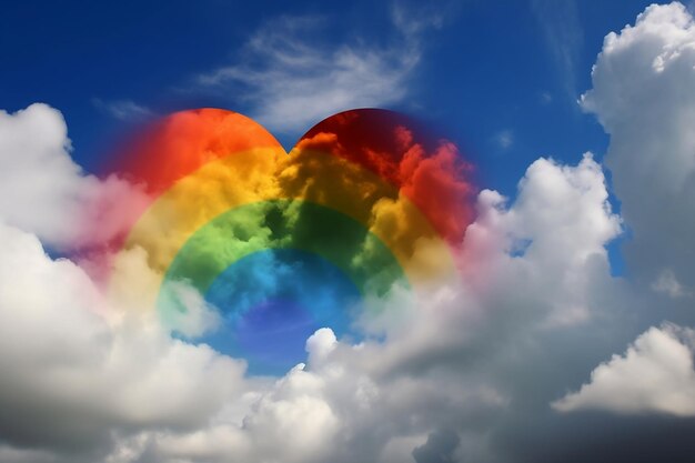 Rainbow in the clouds Generative AI