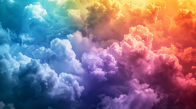 A rainbow color clouds