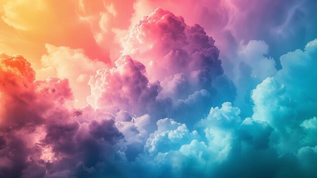 A rainbow color clouds