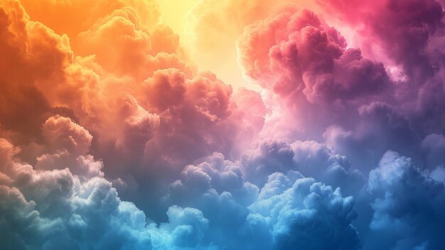 A rainbow color clouds