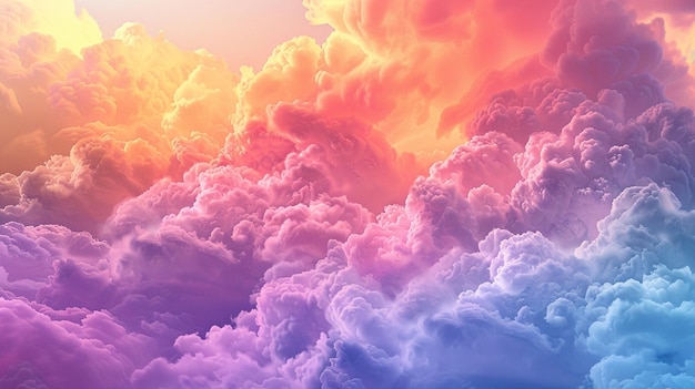 A rainbow color clouds