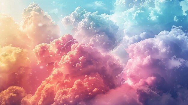 A rainbow color clouds