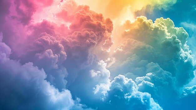 A rainbow color clouds