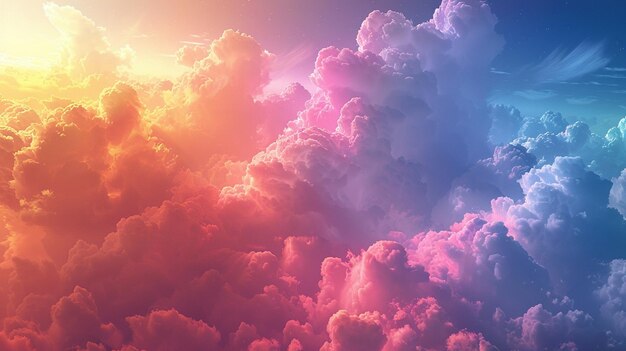 A rainbow color clouds