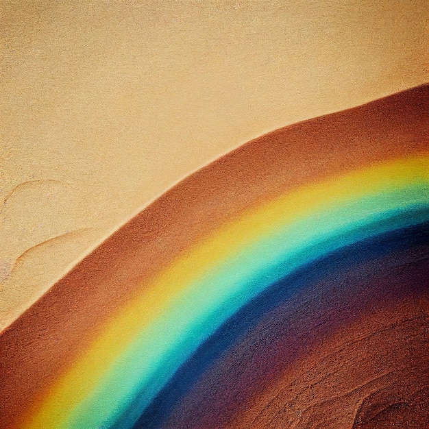 rainbow color made dry desert