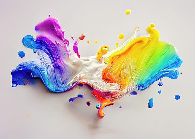 Rainbow color paint splashes as LGBTQI pride concept illustration