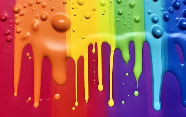 Rainbow color painting drops background LGBT pride concept AI generated