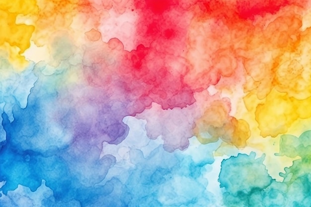 Rainbow color watercolor background generative ai