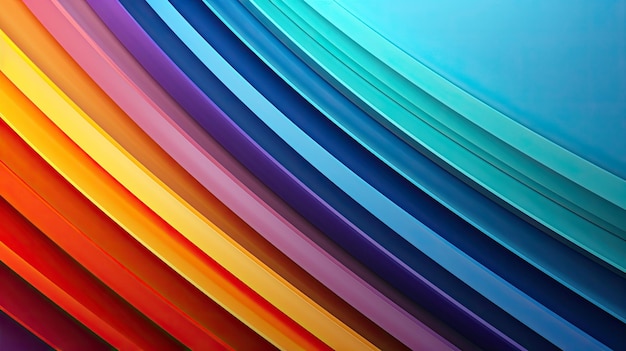 Rainbow color wide stripe wallpaper