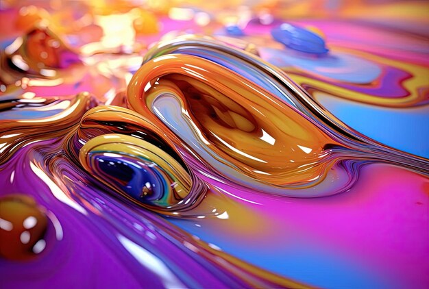 a rainbow colored abstract image in a shiny environment in the style of fluid organic forms