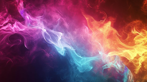 Rainbow Colored Background With Smoke