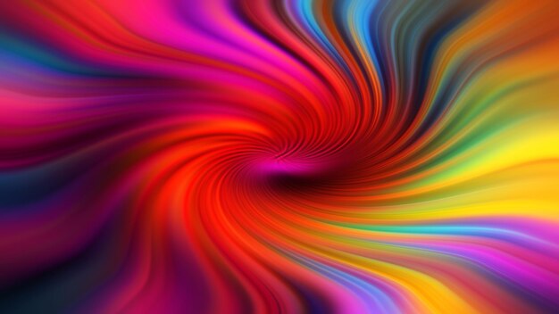 Rainbow colored background with a swirl of light and color.