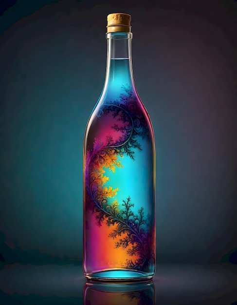 Photo rainbow colored bottle