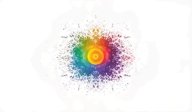 A rainbow colored circle is on a white background