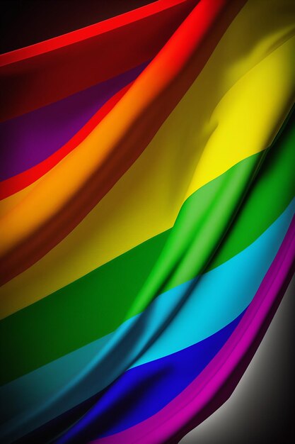 Photo a rainbow colored curtain in a dark room.