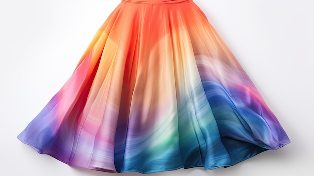 rainbow colored dress with a rainbow print