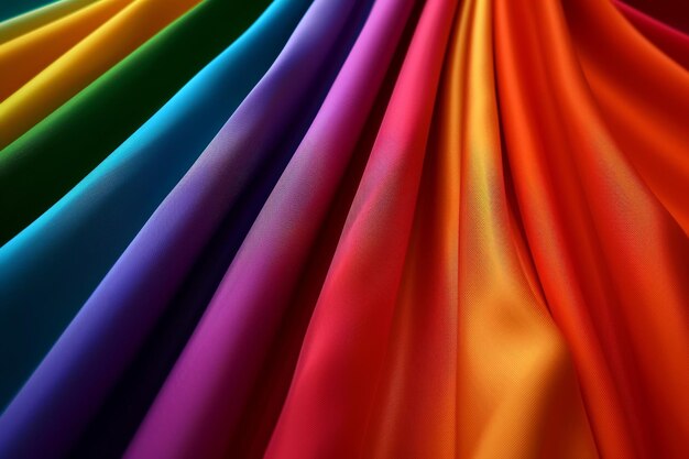 Foto tessuto color arcobaleno da vicino