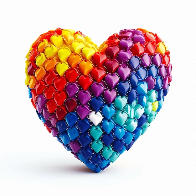 Photo a rainbow colored heart with many small hearts on it