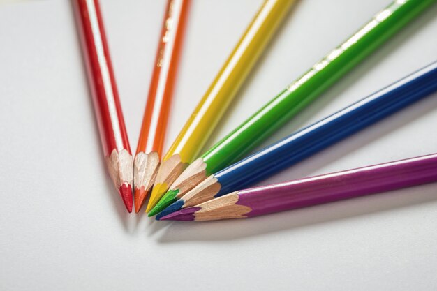 Rainbow colored pencils