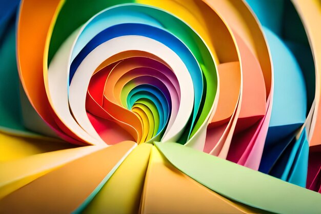 a rainbow colored ribbon is wrapped around a rainbow colored ribbon.