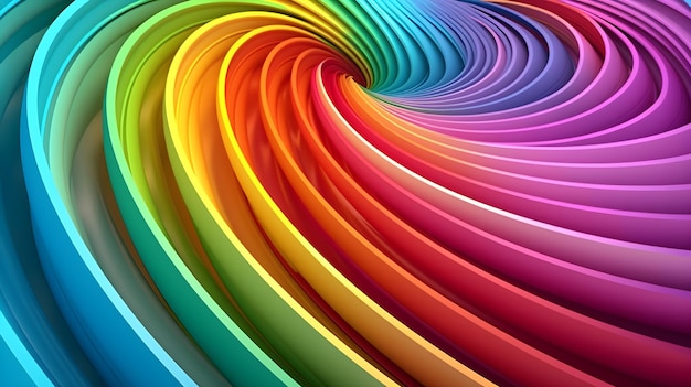 Foto linee a spirale color arcobaleno