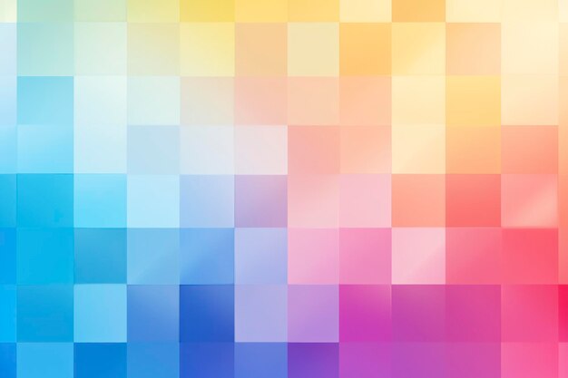 A rainbow colored square pattern in the style of soft color palette